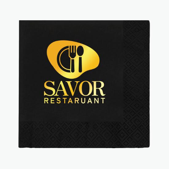 Foil Stamped Colored Beverage Napkin - 2 Ply