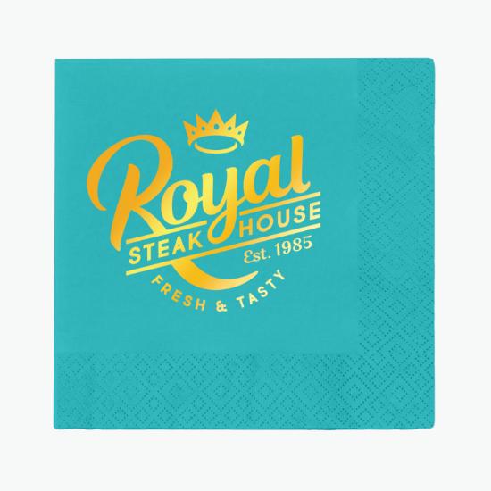 Foil Stamped Colored Dinner Napkin - 2 Ply