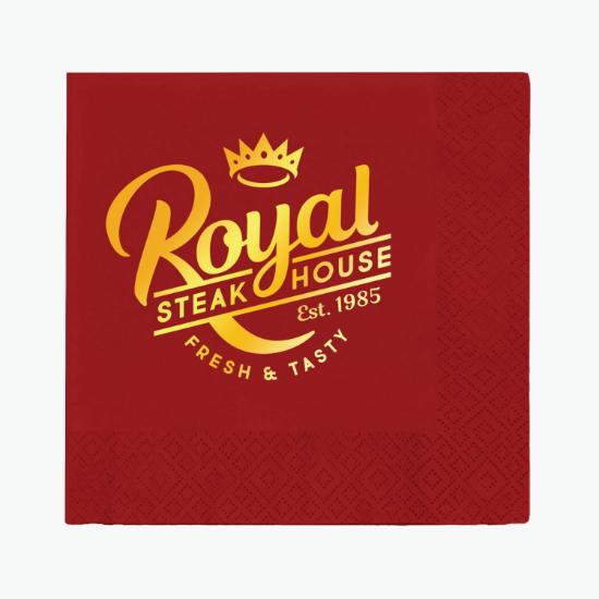 Foil Stamped Colored Dinner Napkin - 2 Ply