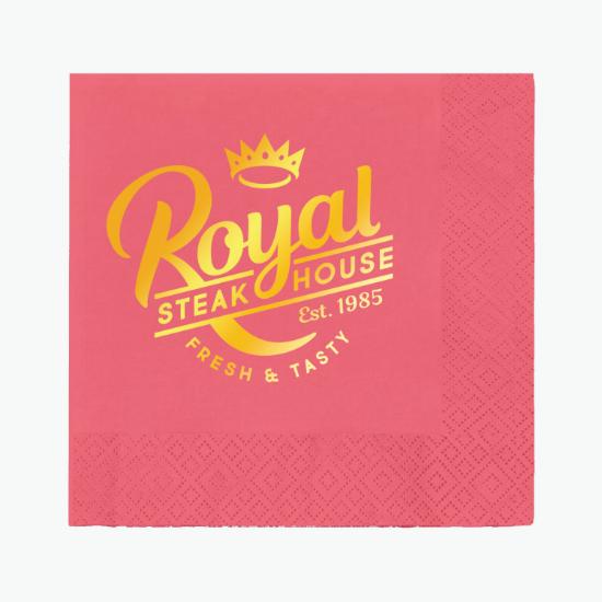 Foil Stamped Colored Dinner Napkin - 2 Ply