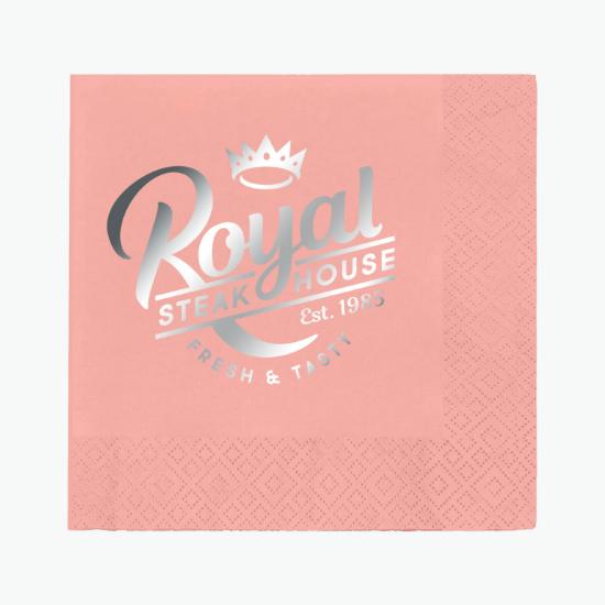 Foil Stamped Colored Dinner Napkin - 2 Ply