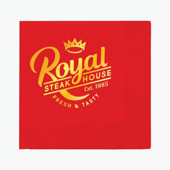 Foil Stamped Colored Dinner Napkin - 2 Ply