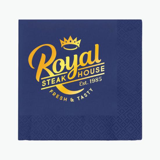 Foil Stamped Colored Dinner Napkin - 2 Ply