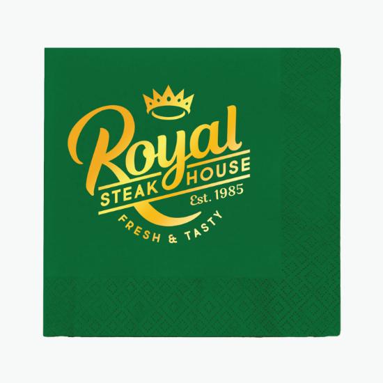Foil Stamped Colored Dinner Napkin - 2 Ply