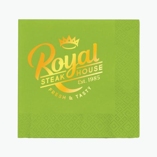 Foil Stamped Colored Dinner Napkin - 2 Ply