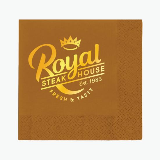 Foil Stamped Colored Dinner Napkin - 2 Ply
