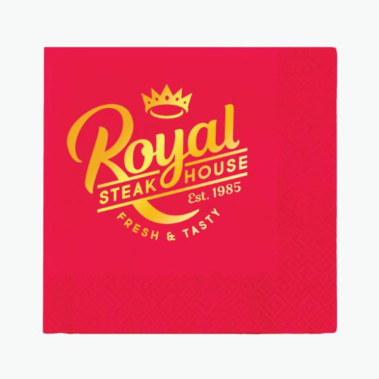 Foil Stamped Colored Dinner Napkin - 2 Ply