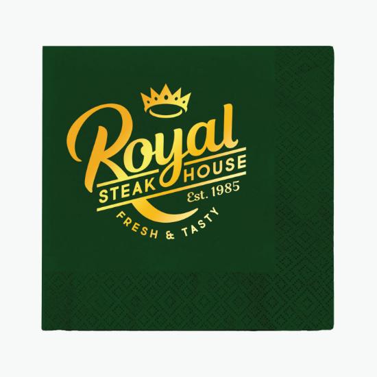 Foil Stamped Colored Dinner Napkin - 2 Ply