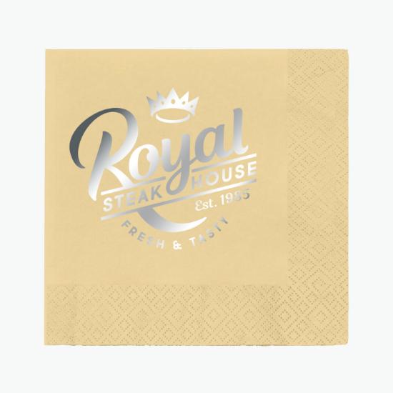 Foil Stamped Colored Dinner Napkin - 2 Ply