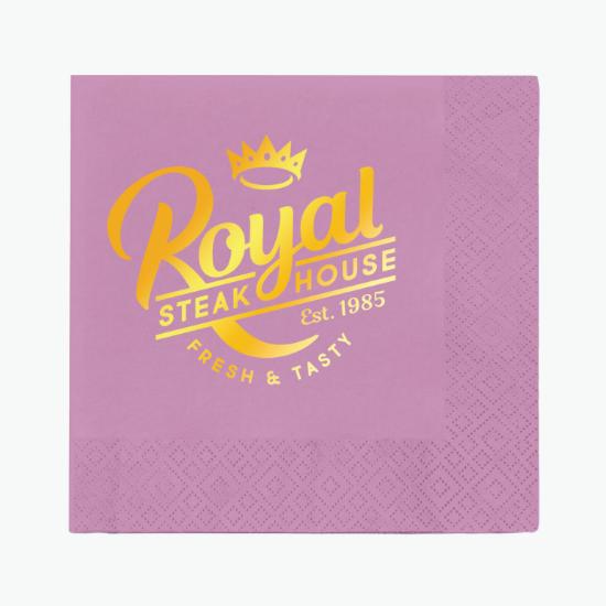Foil Stamped Colored Dinner Napkin - 2 Ply