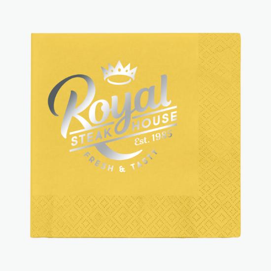 Foil Stamped Colored Dinner Napkin - 2 Ply