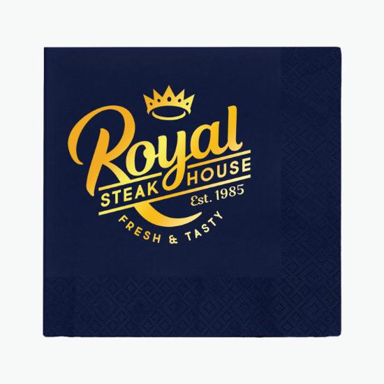 Foil Stamped Colored Dinner Napkin - 2 Ply