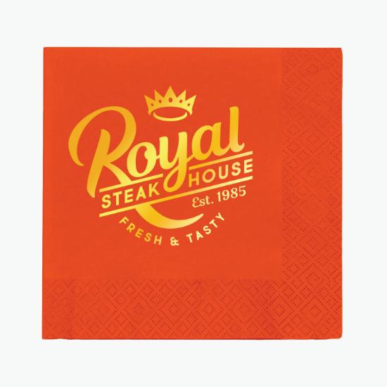 Foil Stamped Colored Dinner Napkin - 2 Ply