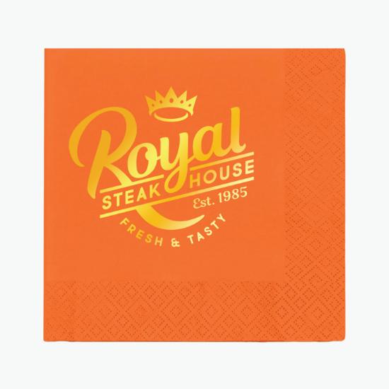 Foil Stamped Colored Dinner Napkin - 2 Ply