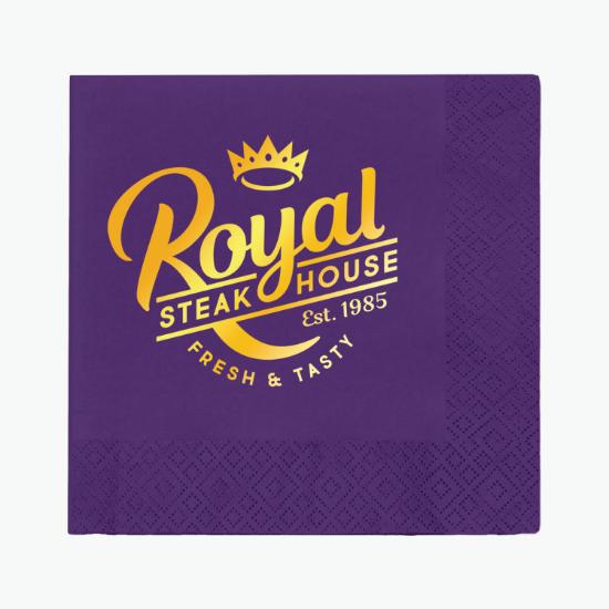 Foil Stamped Colored Dinner Napkin - 2 Ply