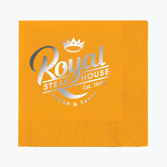 Foil Stamped Colored Dinner Napkin - 2 Ply