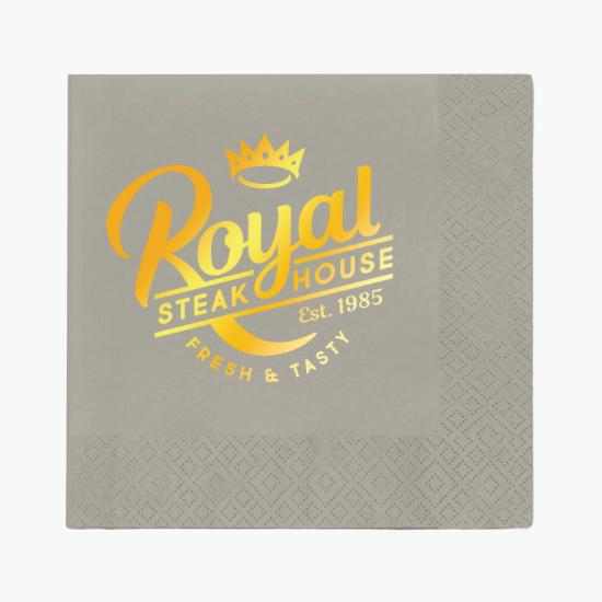 Foil Stamped Colored Dinner Napkin - 2 Ply