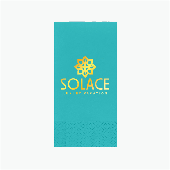 Foil Stamped Colored Dinner Napkin 1/8 Fold - 2 Ply