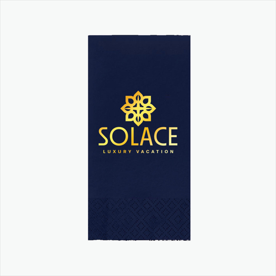 Foil Stamped Colored Dinner Napkin 1/8 Fold - 2 Ply