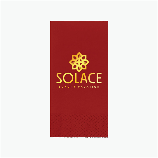 Foil Stamped Colored Dinner Napkin 1/8 Fold - 2 Ply