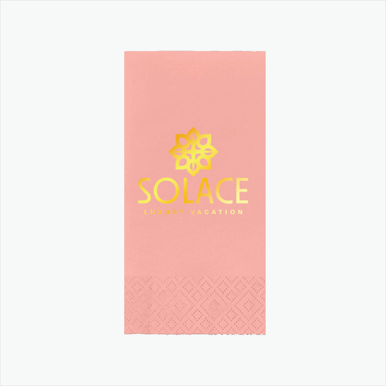 Foil Stamped Colored Dinner Napkin 1/8 Fold - 2 Ply