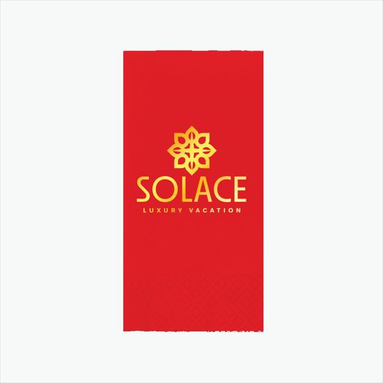 Foil Stamped Colored Dinner Napkin 1/8 Fold - 2 Ply