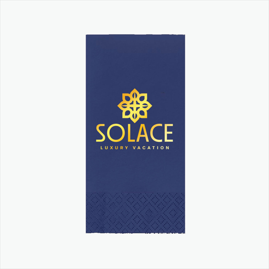 Foil Stamped Colored Dinner Napkin 1/8 Fold - 2 Ply