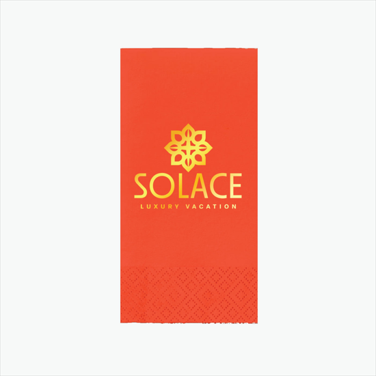 Foil Stamped Colored Dinner Napkin 1/8 Fold - 2 Ply