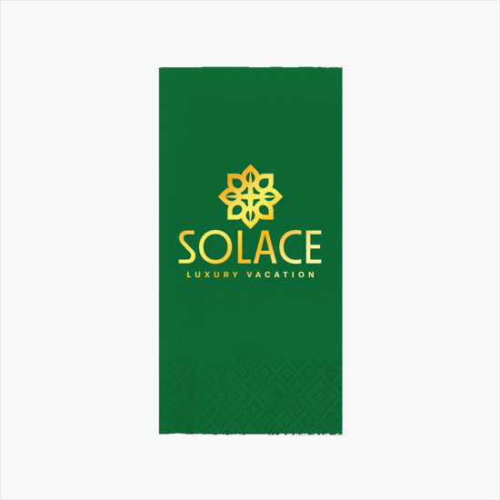 Foil Stamped Colored Dinner Napkin 1/8 Fold - 2 Ply