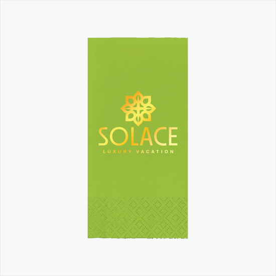 Foil Stamped Colored Dinner Napkin 1/8 Fold - 2 Ply