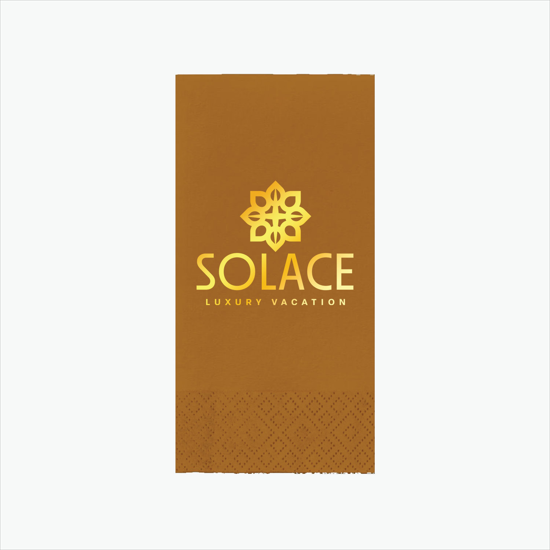 Foil Stamped Colored Dinner Napkin 1/8 Fold - 2 Ply