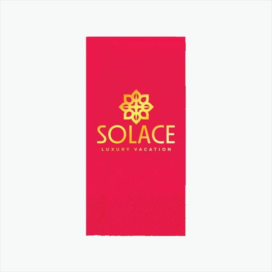 Foil Stamped Colored Dinner Napkin 1/8 Fold - 2 Ply
