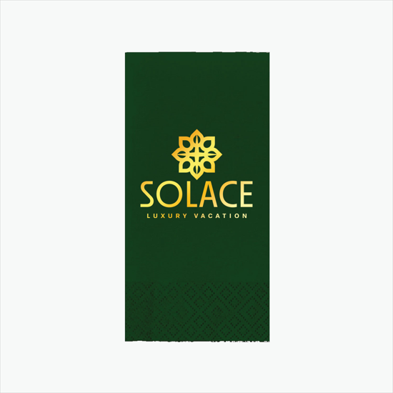 Foil Stamped Colored Dinner Napkin 1/8 Fold - 2 Ply