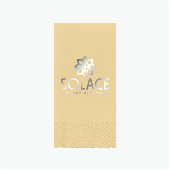 Foil Stamped Colored Dinner Napkin 1/8 Fold - 2 Ply