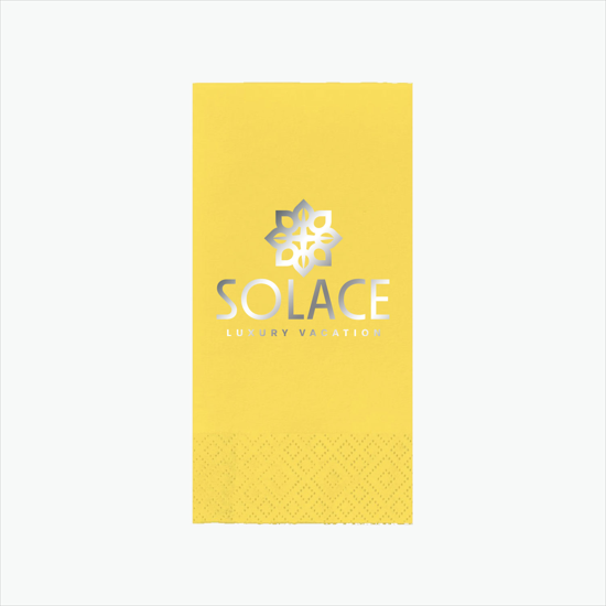 Foil Stamped Colored Dinner Napkin 1/8 Fold - 2 Ply