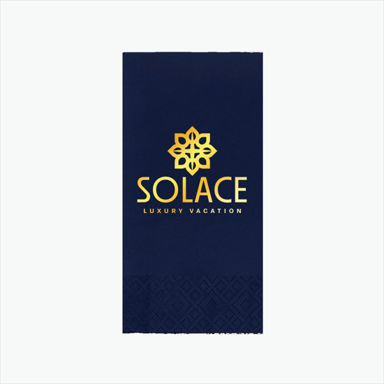 Foil Stamped Colored Dinner Napkin 1/8 Fold - 2 Ply