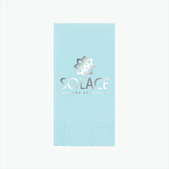 Foil Stamped Colored Dinner Napkin 1/8 Fold - 2 Ply