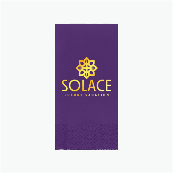 Foil Stamped Colored Dinner Napkin 1/8 Fold - 2 Ply
