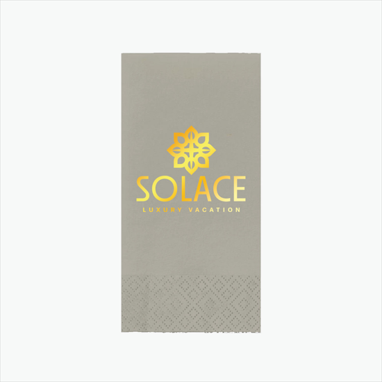 Foil Stamped Colored Dinner Napkin 1/8 Fold - 2 Ply