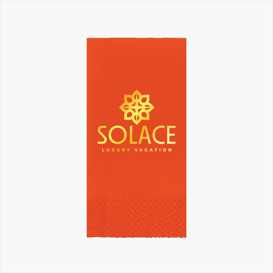 Foil Stamped Colored Dinner Napkin 1/8 Fold - 2 Ply