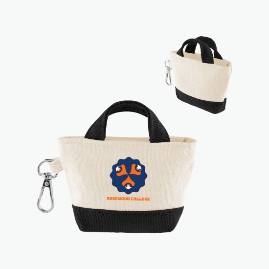 Recycled Cotton Mini Tote Bag Charm - Full Color
