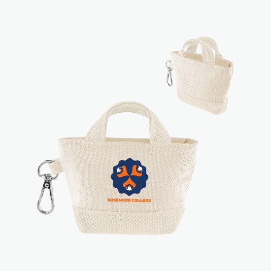 Recycled Cotton Mini Tote Bag Charm - Full Color