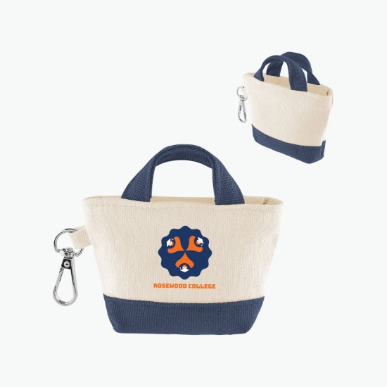 Recycled Cotton Mini Tote Bag Charm - Full Color