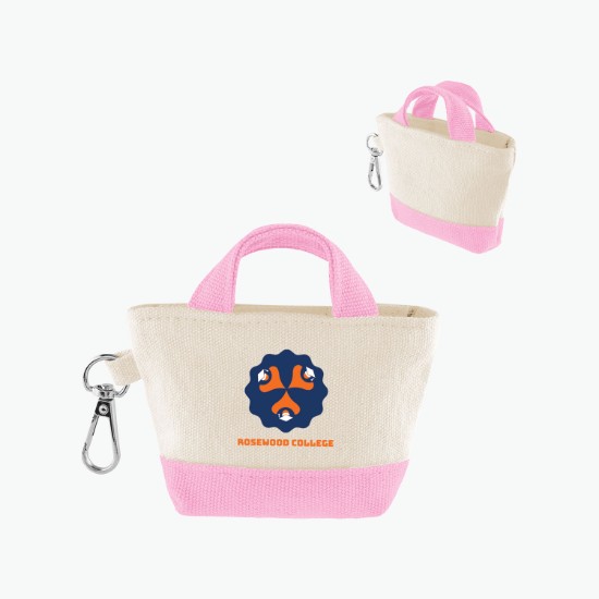 Recycled Cotton Mini Tote Bag Charm - Full Color