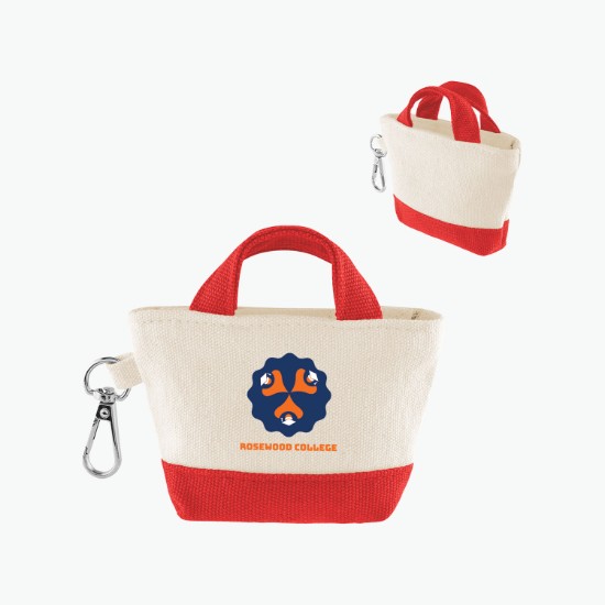 Recycled Cotton Mini Tote Bag Charm - Full Color