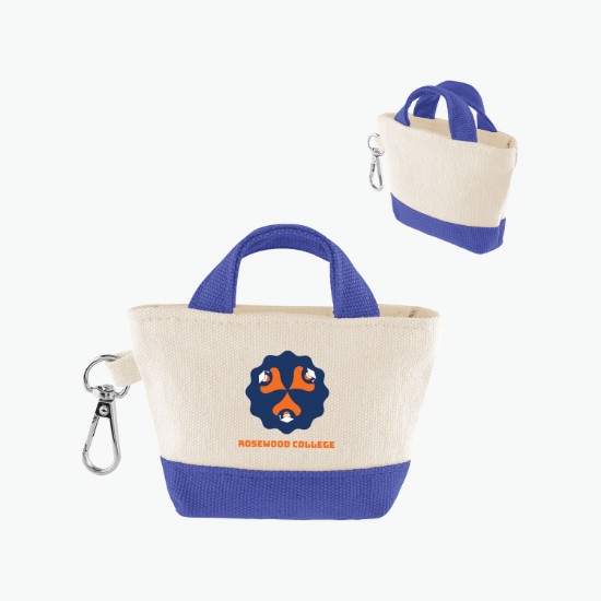 Recycled Cotton Mini Tote Bag Charm - Full Color