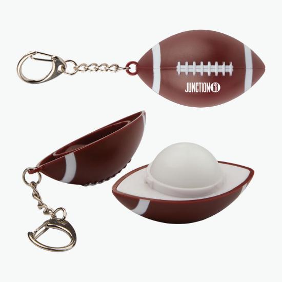 Recycled Football SPF15 Lip Balm Keychain - 24-Hour Production