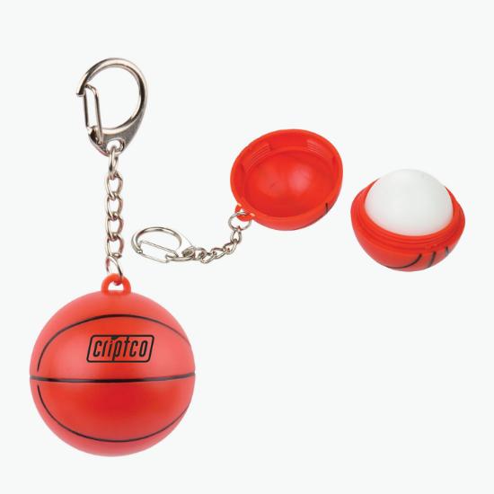 Recycled Basketball SPF15 Lip Balm Keychain