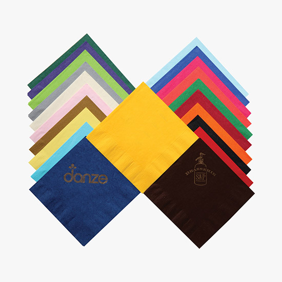 Foil Stamped Colored Beverage Napkin - 2 Ply