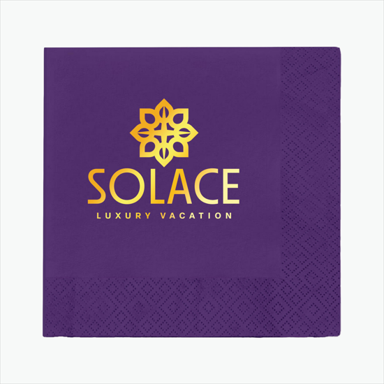 Foil Stamped Colored Luncheon Napkin - 2 Ply
